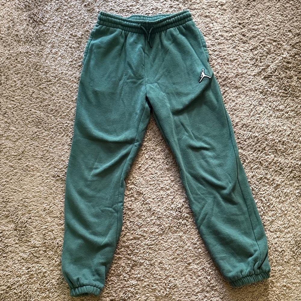 Kids L/Women’s XS Vintage Michael Jordan Green Jogger Sweatpants